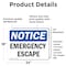Signmission Emergency Escape, 24 in W x Rectangle, Vinyl Decal OS-2PACK-NS-D-1824-L-11787 - alternate 3